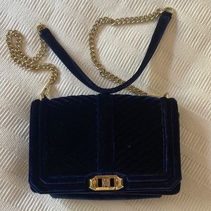 Rebecca Minkoff blue velvet purse